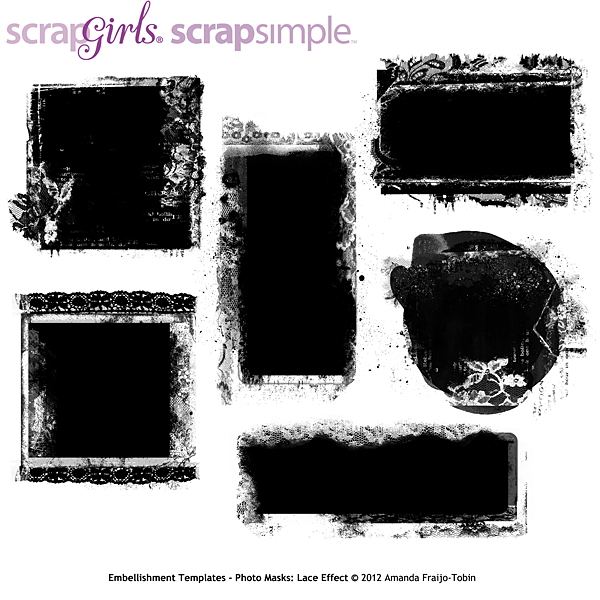 Value Pack Includes: ScrapSimple Embellishment Templates: Photo Masks Lace Effect