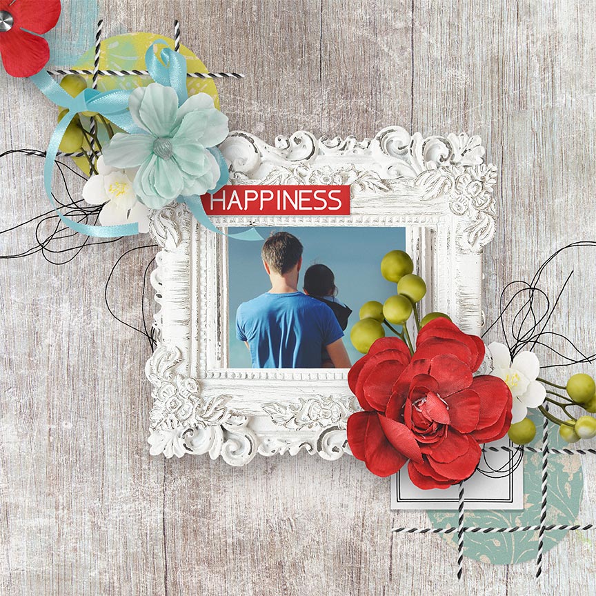 "Happiness" #digitalscrapbooking layout by AFT Designs - Amanda Fraijo-Tobin