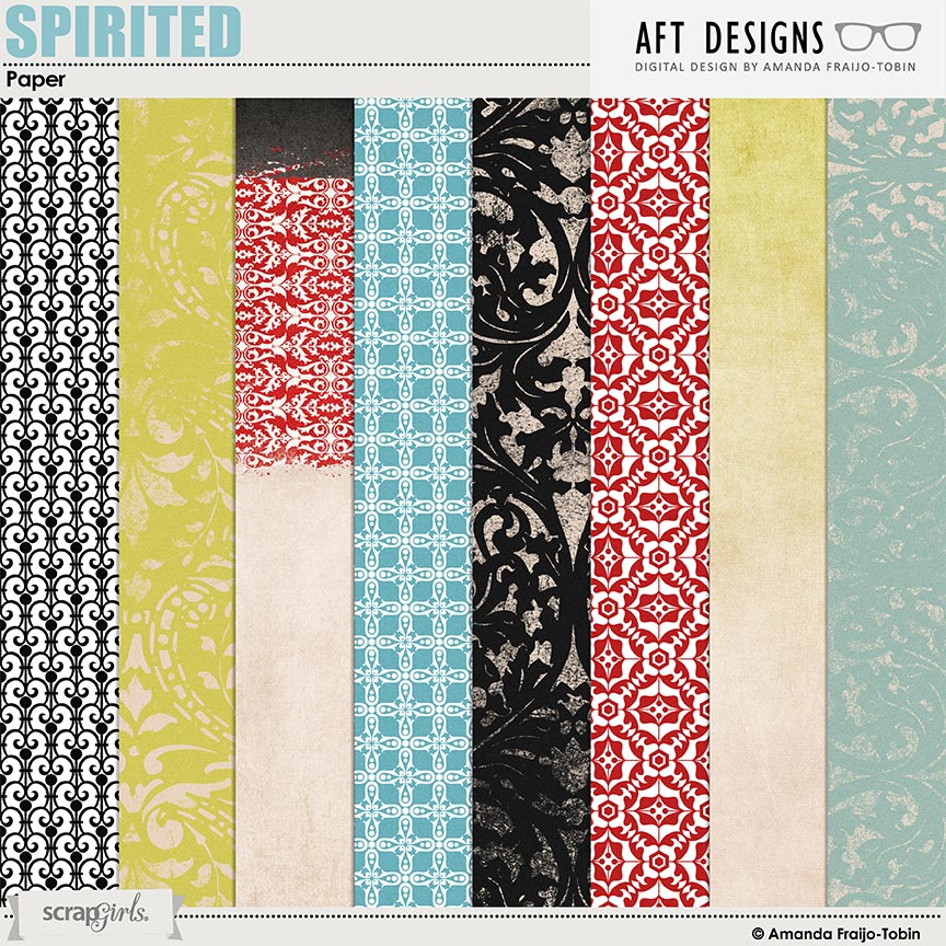 Spirited #digitalscrapbooking Papers by AFT Designs - Amanda Fraijo-Tobin @ScrapGirls.com