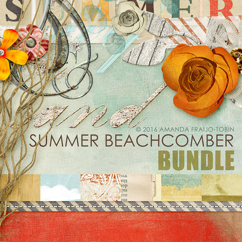 Digital Scrapbooking Summer Beachcomber kit bundle by AFT Designs | ScrapGirls.com #digitalscrapbooking #scrapbook #summer