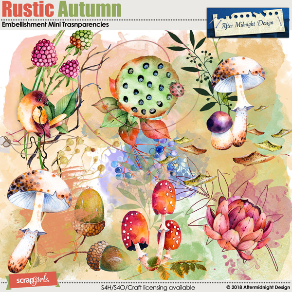 Rustic Autumn Transparencies by Aftermidnight Design