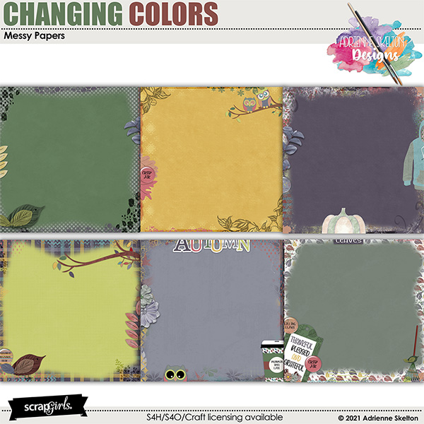 Changing colors Messy Papers by Adrienne Skelton Designs