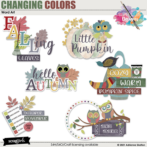 Changing colors Word Art by Adrienne Skelton Designs