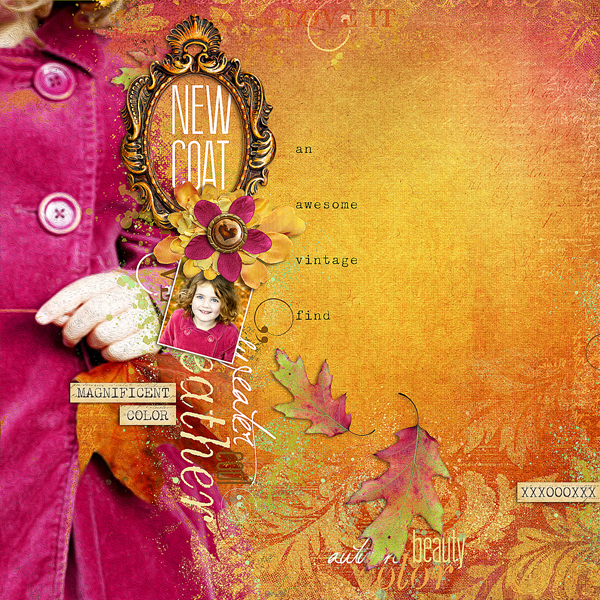"New Coat" digital scrapbooking layout by Brandy Murry. See below for links to all products used in this digital scrapbooking layout.