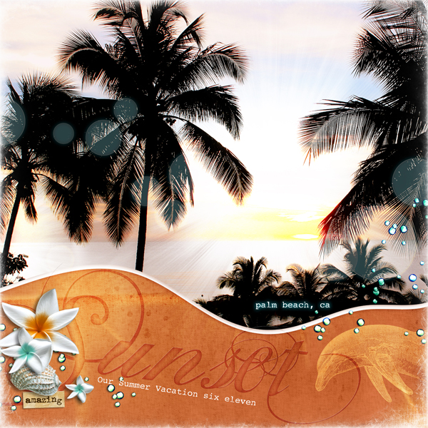Sunset layout by Brandy Murry. See below for links to all products used in this digital scrapbooking layout.