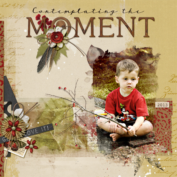"Contemplating the Moment" digital scrapbooking layout by Joyce Schardt.