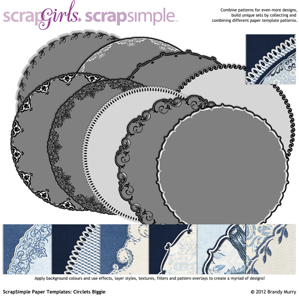 Also Available: <a href="http://store.scrapgirls.com/product/26439/"> ScrapSimple Paper Templates: Circlets 1 Biggie</a>(Sold Separately)