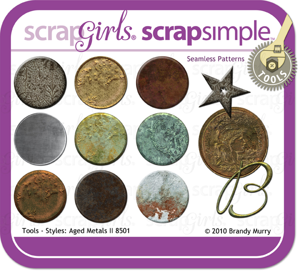 Also Available: ScrapSimple Tools - Styles: Aged Metals II - Commercial License (Sold Separately)