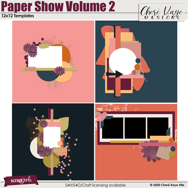 Paper Show Volume 2 12x12 Templates by Chere Kaye Designs
