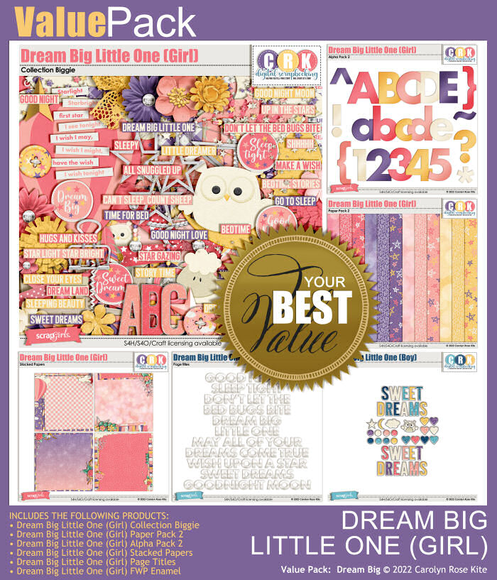 VALUE PACK DREAM BIG LITTLE ONE GIRL BY CRK