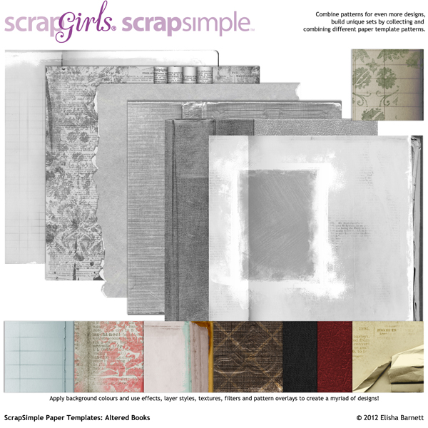 You may also like <a href="http://store.scrapgirls.com/scrapsimple-paper-templates-altered-books-p27156.php">ScrapSimple Paper Templates: Altered Books</a> (sold separately)