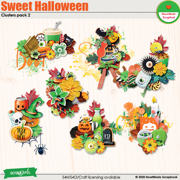 Sweet Halloween clusters pack 2 by HeartMade Scrapbook