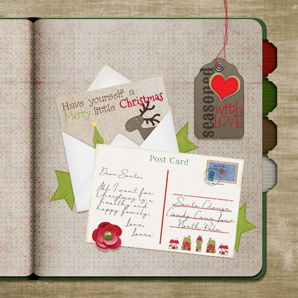 “Dear Santa" digital scrapbook layout showcases SSPT: Document It Notebook