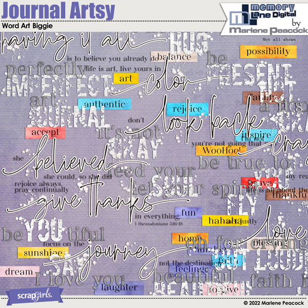 Journal Artsy Word Art Biggie