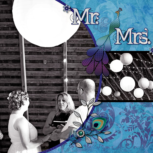 "Mr. and Mrs." digital scrapbook layout by Shannon Trombley (see supply list below)