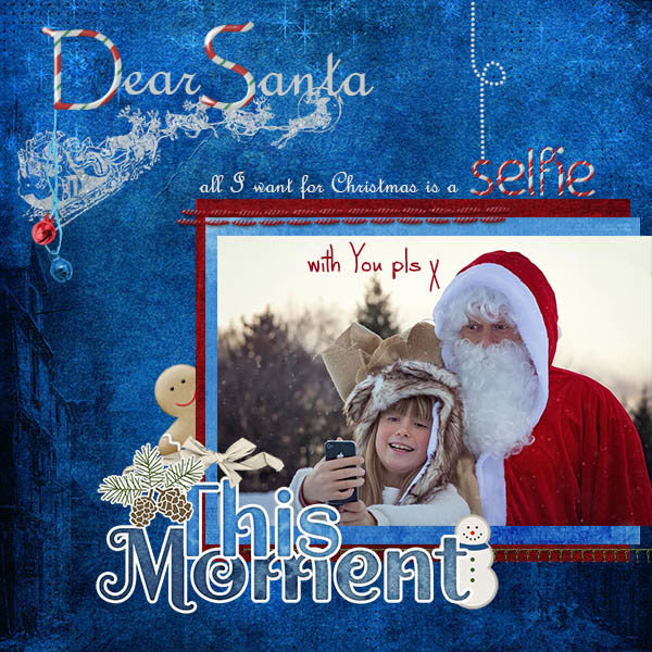 “Dear Santa" digital scrapbook layout showcases Pear Tree Collection