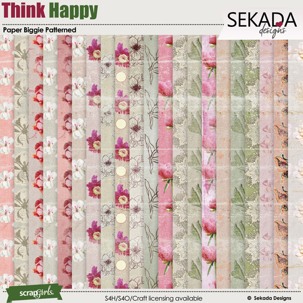Think Happy Paper Biggie Patterned