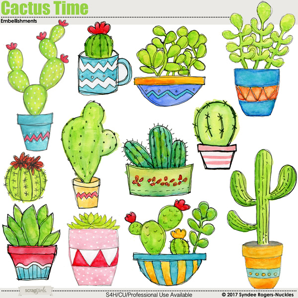 Cactus Time Embellishments