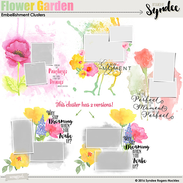 Flower Garden Embellishment Clusters