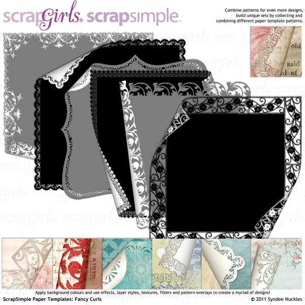 ScrapSimple Paper Templates: Fancy Curls