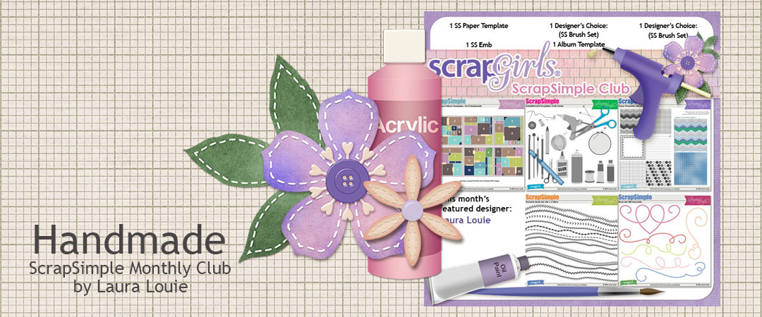Scrap Girls Digital Scrapbooking April 2015 ScrapSimple Club Contents