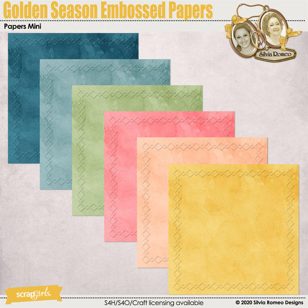 Golden Season Embossed Papers by Silvia Romeo
