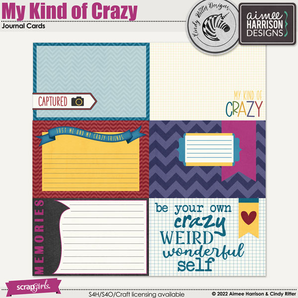 My Kind of Crazy Journal Cards
