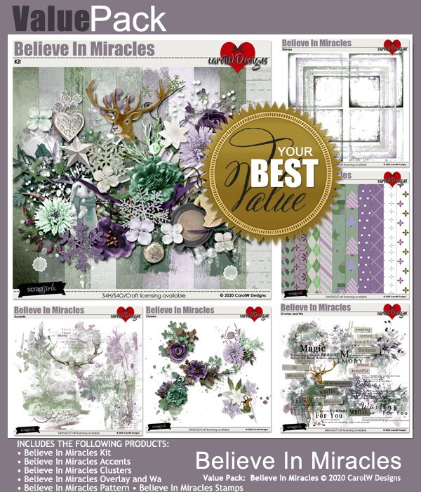 ScrapSimple Digital Layout Collection:Believe In Miracles
