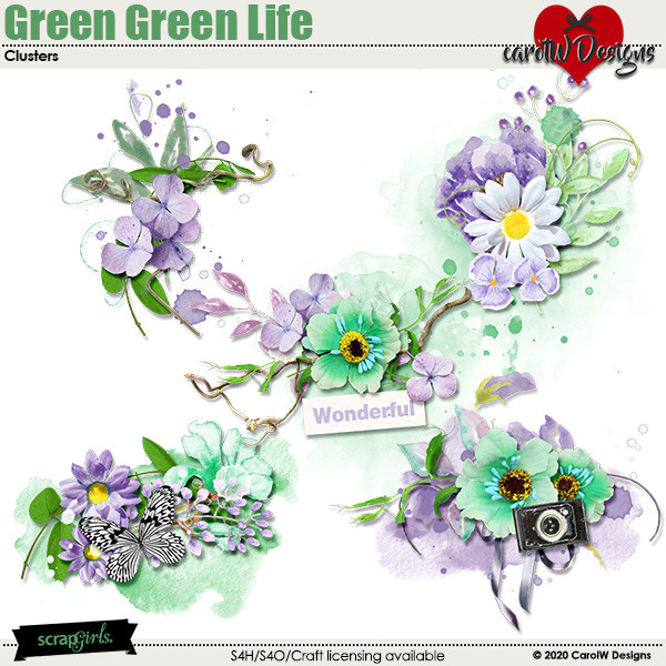 ScrapSimple Digital Layout Collection:Green Green Life