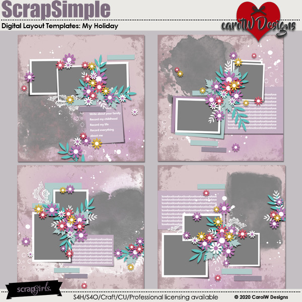 ScrapSimple Digital Layout Templates:my holiday