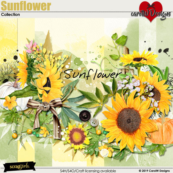 ScrapSimple Digital Layout Collection:Sunflower