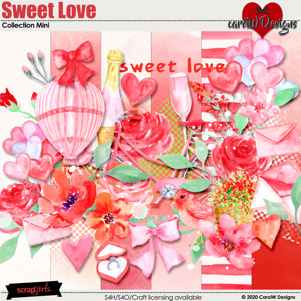 ScrapSimple Digital Layout Collection:sweetlove