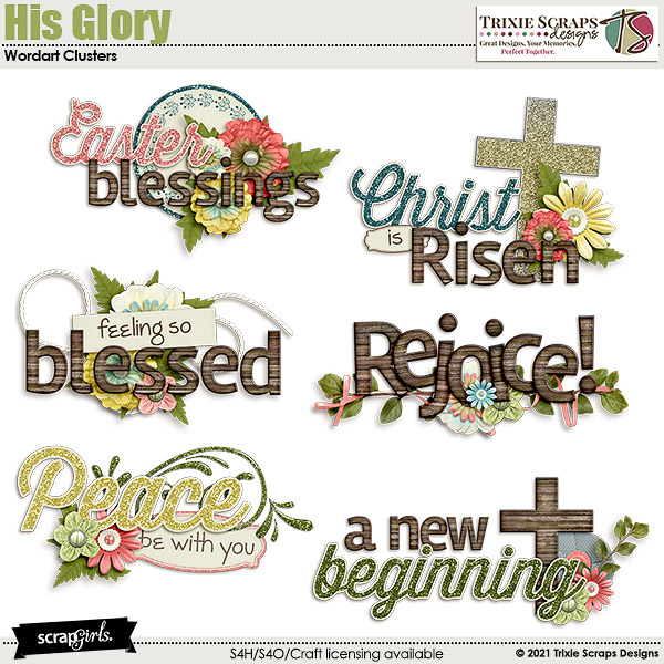 His Glory Wordart by Trixie Scraps