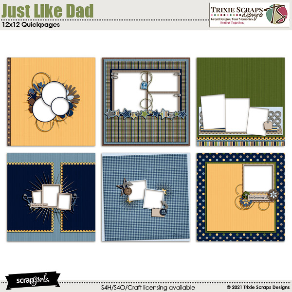 Just Like Dad Quickpages by Trixie Scraps
