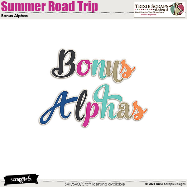 Summer Road Trip Bonus Alphas Trixie Scraps