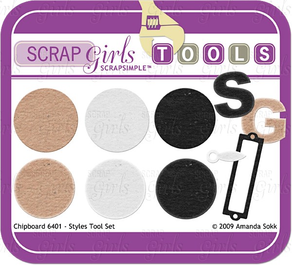 Sold Separately ScrapSimple Tools - Styles: Chipboard 6401 (link to product below)