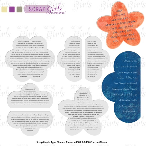 ScrapSimple Type Shapes: Flowers 8301 - Commercial License