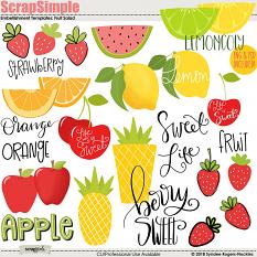 Fruit Salad embellishment templates and clip art