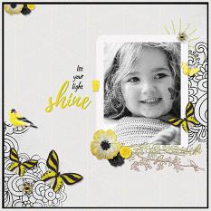 "Let Your Light Shine" digital scrapbook layout by Geraldine Touitou