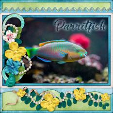 Parrotfish digital scrapbook layout by Laura Louie