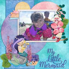 My Little Mermaid digital scrapbook layout by Laura Louie