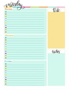 Planner page using Hand-Lettered Days Planner Words Clip Art Templates