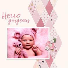 "Hello Gorgeous" digital scrapbook layout by Carmel Munro
