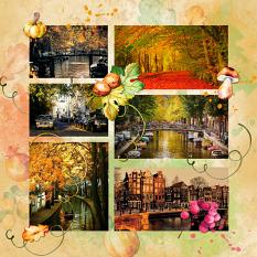 Layout by Marie Orsini using the kits in the Autumn Days series.