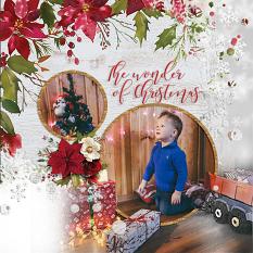 "The Wonder of Christmas" digital scrapbook layout by Geraldine Touitoue