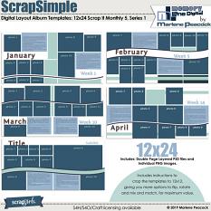 ScrapSimple Digital Layout Album Templates: Scrap It Monthly 5 Series 1