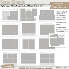 ScrapSimple Digital Layout Album Templates 8.5 x 11 Set 1
