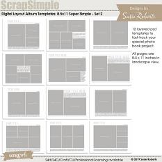 ScrapSimple Digital Layout Album Templates 8.5 x 11 Set 2
