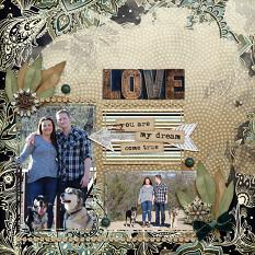 "Love" digital scrapbook layout by Amy Flanagan