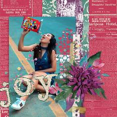 'Joy' #digitalscrapbooking art journaling layout by AFT Designs - Amanda Fraijo-Tobin